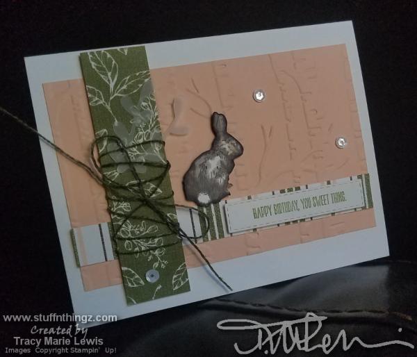 One Sheet Wonder 1" x 4" - Bunny Birthday Card | Tracy Marie Lewis | www.stuffnthingz.com