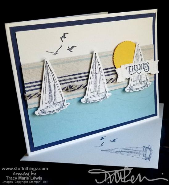 Thanks Sailboats Card | Tracy Marie Lewis