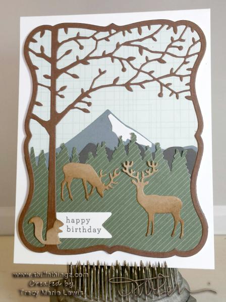 Birthday Mountain Scape with Deer Card | Tracy Marie Lewis | www.stuffnthingz.com