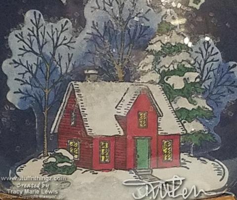 House Under A Starry Sky Christmas Card #5 Close Up | Tracy Marie Lewis | www.stuffnthingz.com