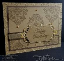 Display - Tasteful Textures Suede Birthday Card | Tracy Marie Lewis | www.stuffnthingz.com