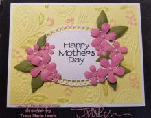 Mother's Day Pink Flowers Paisley Card | Tracy Marie Lewis | www.stuffnthingz.com
