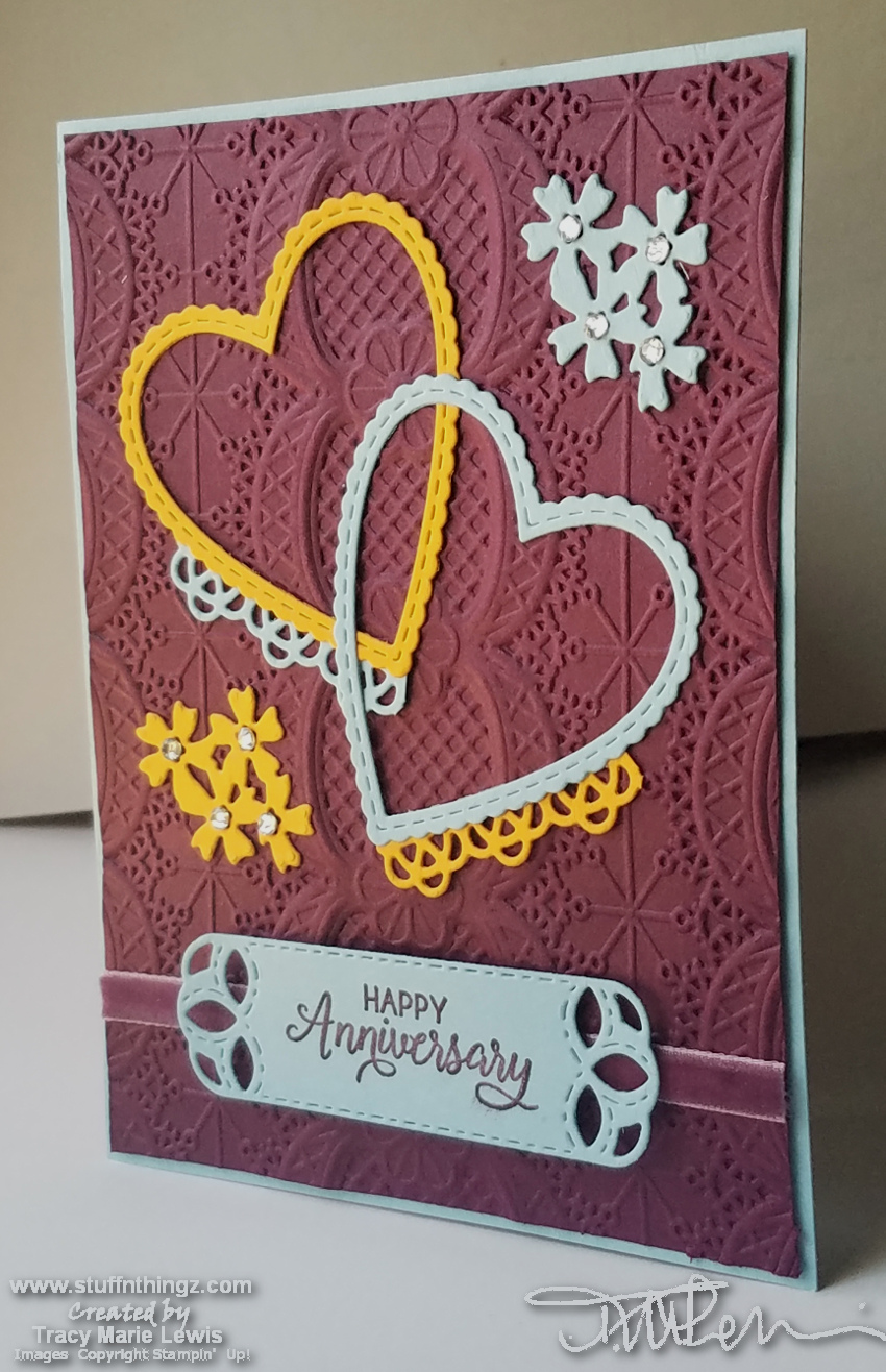 May 2019 Colour Combo Blog Hop - My Anniversary Card | Tracy Marie Lewis | www.stuffnthingz.com