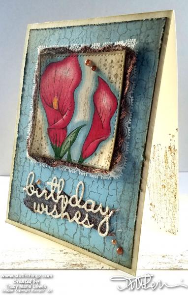 Lilies Aged Birthday Card | Tracy Marie Lewis | www.stuffnthingz.com