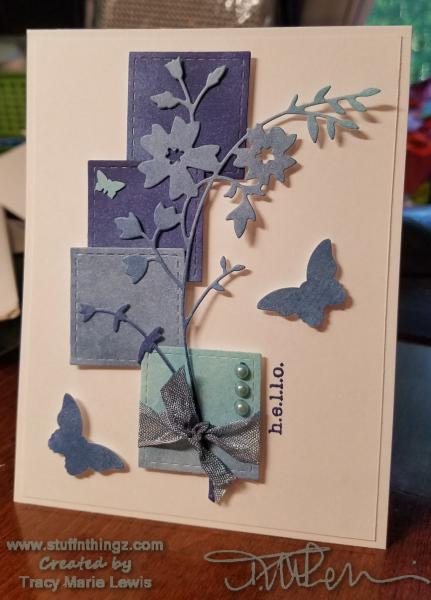 Blue Ombre CASEd Floral Card | Tracy Marie Lewis | www.stuffnthingz.com