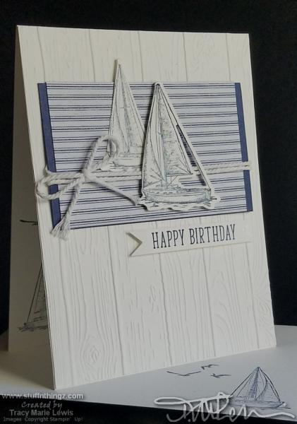 Navy Sailing Birthday Card | Tracy Marie Lewis | www.stuffnthingz.com