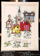 Finished Birdhouses Thank You Card | Tracy Marie Lewis | www.stuffnthingz.com