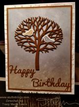 Birds In A Brown Tree Birthday Card | Tracy Marie Lewis | www.stuffnthingz.com